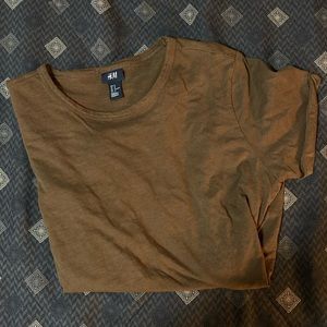 Rust Short Rolled Sleeve Shirt